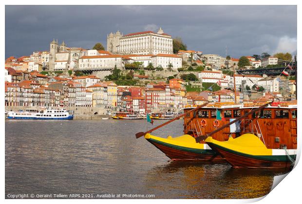 Barcos Rabelos (Port Barges), Porto, Portugal Print by Geraint Tellem ARPS