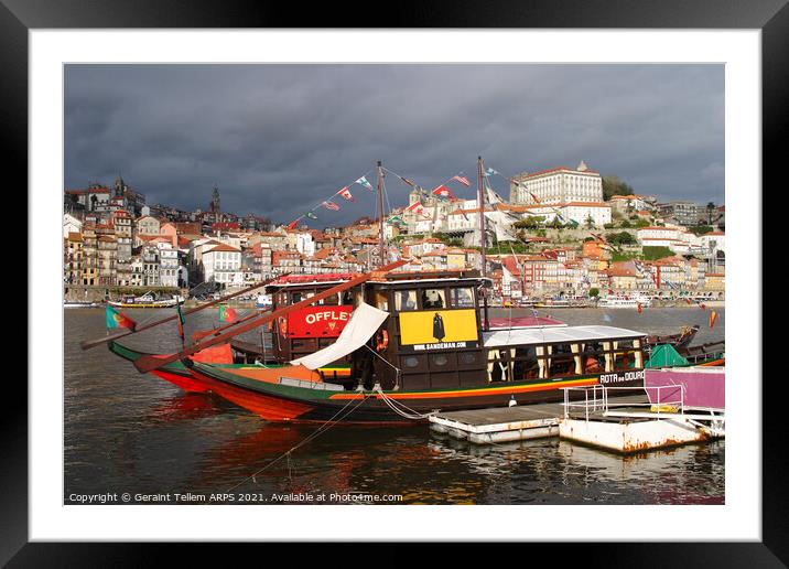 Barcos Rabelos (Port Barges), Porto, Portugal Framed Mounted Print by Geraint Tellem ARPS