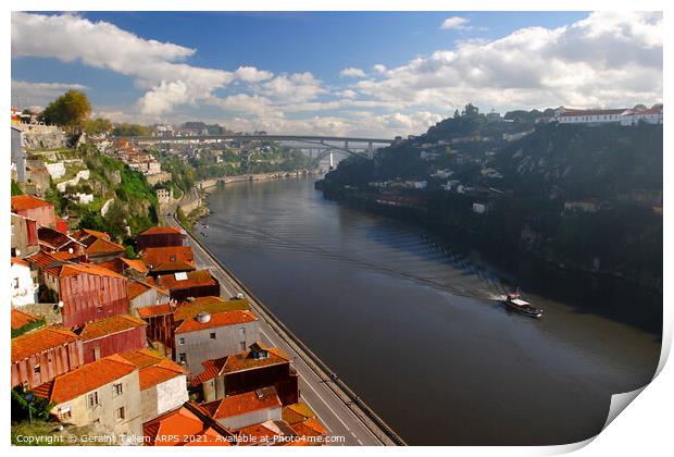 Douro River From Ponte D. Luis, Porto, Portugal Print by Geraint Tellem ARPS
