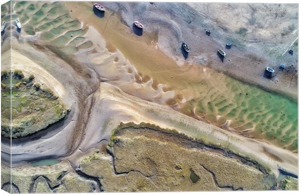 Looking down on Burnham Overy Staithe harbour  Canvas Print by Gary Pearson