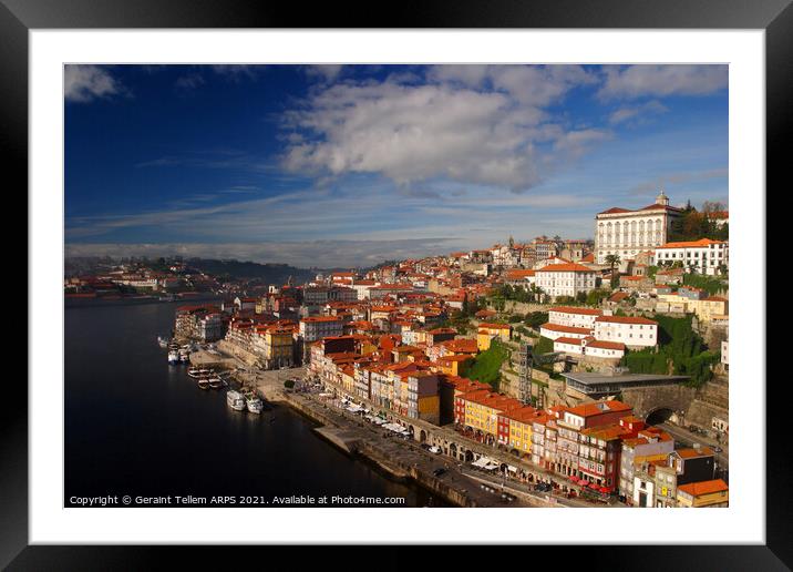Douro River and Central Porto from Ponte D. Luis, Portugal Framed Mounted Print by Geraint Tellem ARPS