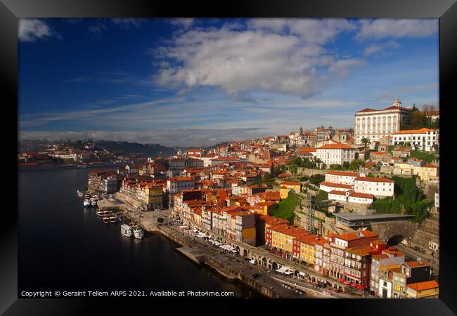 Douro River and Central Porto from Ponte D. Luis, Portugal Framed Print by Geraint Tellem ARPS