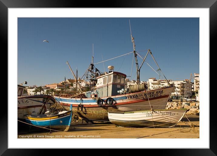 Old Harbour, Lagos, Algarve, Portugal Framed Mounted Print by Kasia Design