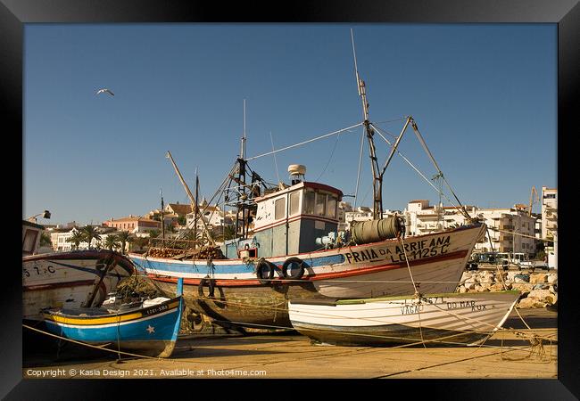Old Harbour, Lagos, Algarve, Portugal Framed Print by Kasia Design