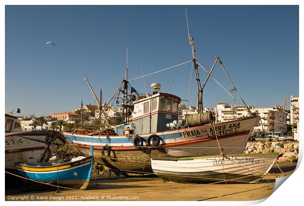 Old Harbour, Lagos, Algarve, Portugal Print by Kasia Design