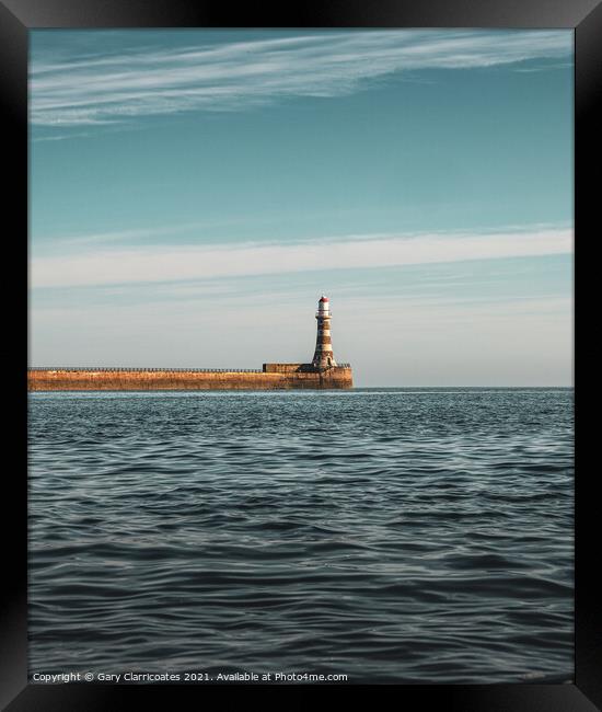 Tranquility at the Lighthouse Framed Print by Gary Clarricoates