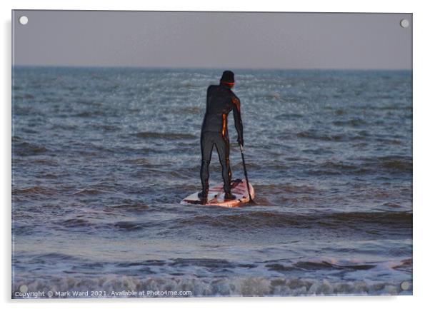 Paddleboarder All At Sea. Acrylic by Mark Ward