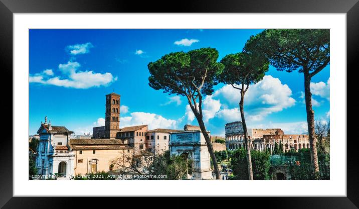 View of the Forum and Colosseum in Rome,Italy Framed Mounted Print by Stuart Chard