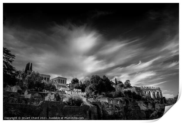 palatine hill and forum in Rome - Black and White Print by Travel and Pixels 