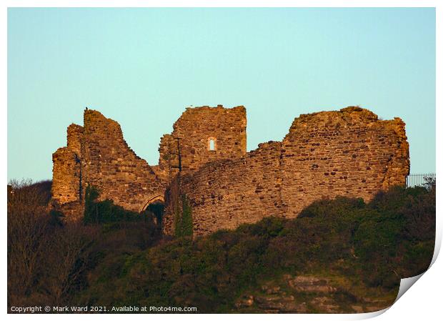 Hastings Castle viewed from the Seafront. Print by Mark Ward