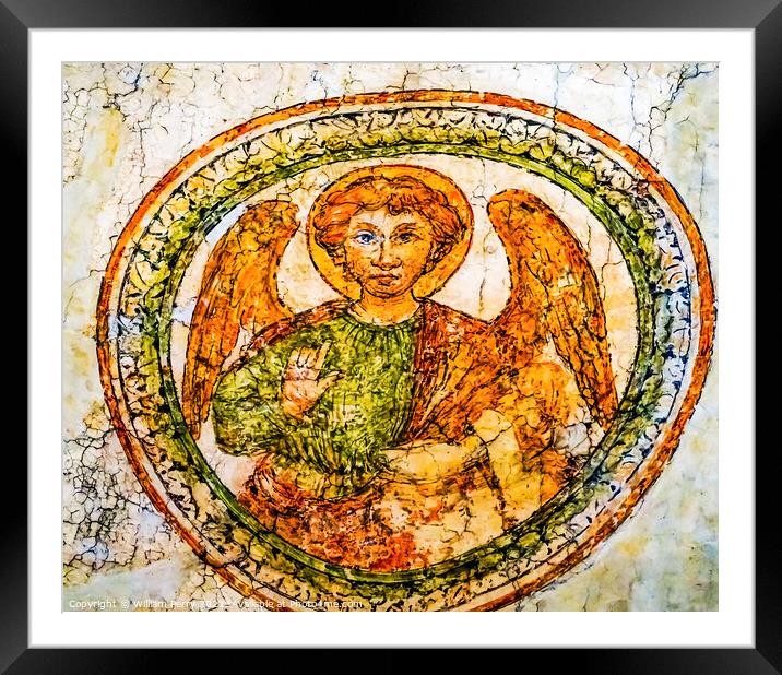 Ancient Angel Wall Painting Santa Maria Gloriosa de Frari Church Framed Mounted Print by William Perry