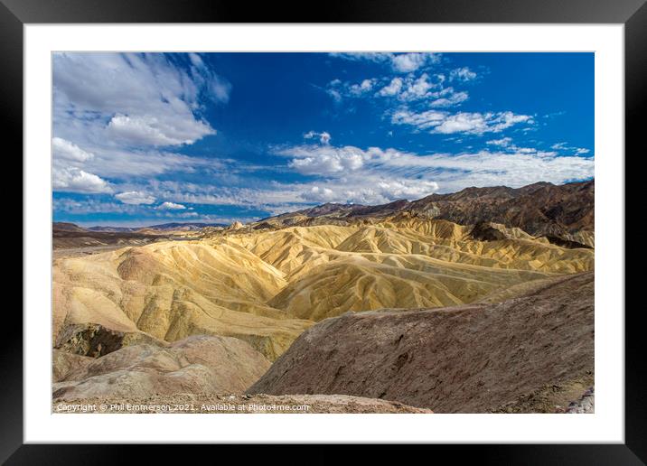 Death Valley Rock Framed Mounted Print by Phil Emmerson