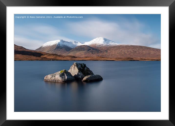 Snow Capped Black Mount Framed Mounted Print by Ross Cameron