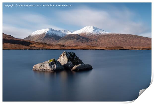 Snow Capped Black Mount Print by Ross Cameron