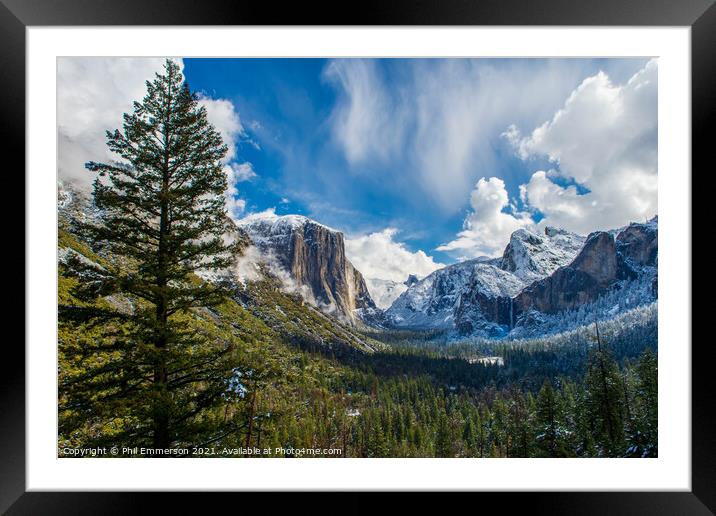 Tunnel View, Yosemite Framed Mounted Print by Phil Emmerson