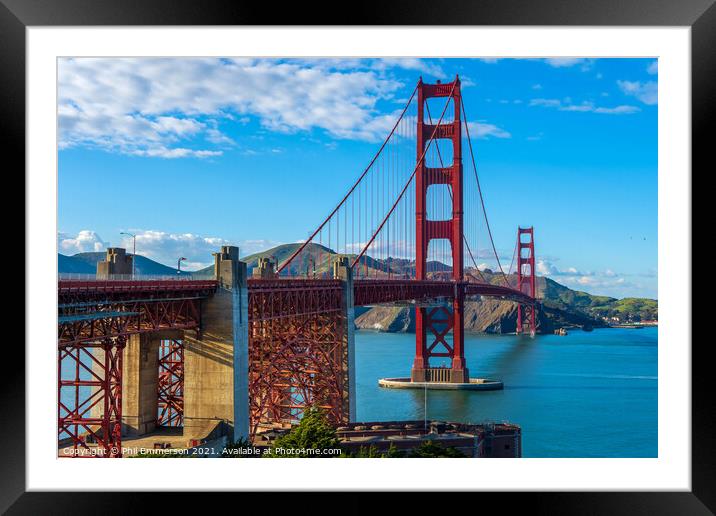 Golden Gate View Framed Mounted Print by Phil Emmerson