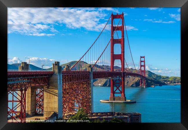 Golden Gate View Framed Print by Phil Emmerson