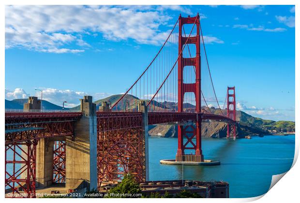 Golden Gate View Print by Phil Emmerson