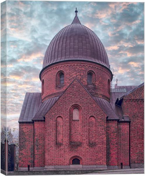 Roskilde Cathedral Facade Canvas Print by Antony McAulay