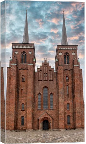 Roskilde Cathedral Twin Steeples Canvas Print by Antony McAulay