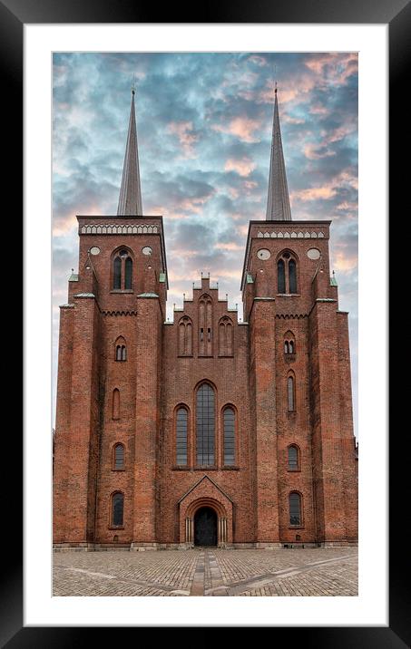 Roskilde Cathedral Twin Steeples Framed Mounted Print by Antony McAulay