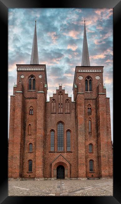 Roskilde Cathedral Twin Steeples Framed Print by Antony McAulay