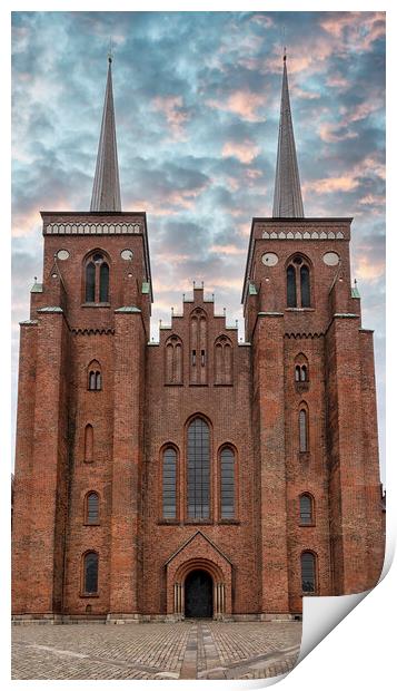 Roskilde Cathedral Twin Steeples Print by Antony McAulay