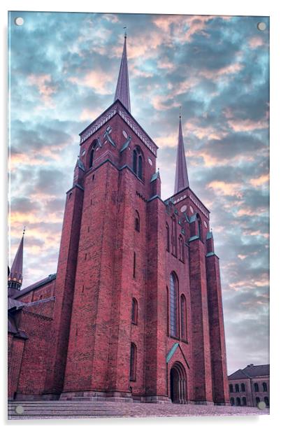 Roskilde Cathedral with Dramatic Sky Acrylic by Antony McAulay