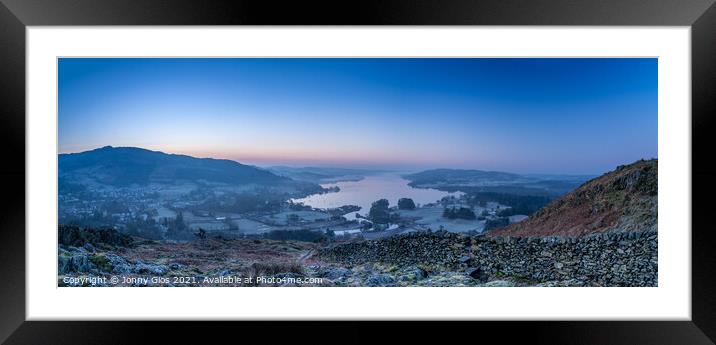 Panoramic of Windermere Framed Mounted Print by Jonny Gios