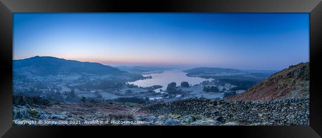 Panoramic of Windermere Framed Print by Jonny Gios