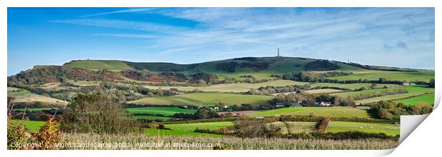 Stenbury Down Isle Of Wight Print by Wight Landscapes