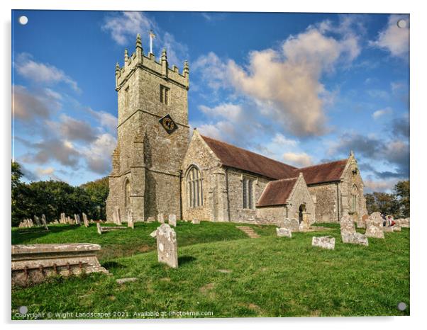 All Saints Church Godshill Acrylic by Wight Landscapes