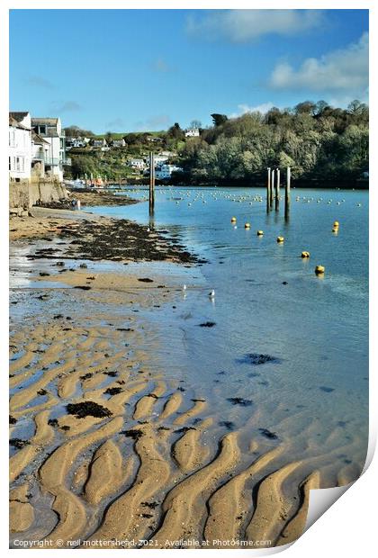Low Tide At Fowey Harbour. Print by Neil Mottershead