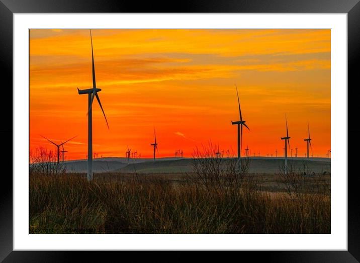 Windfarm Framed Mounted Print by Paddy 