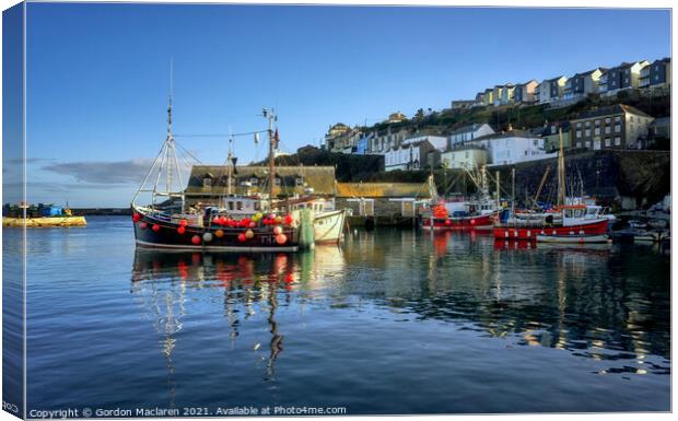 Mevagissey Harbour, Cornwall Canvas Print by Gordon Maclaren