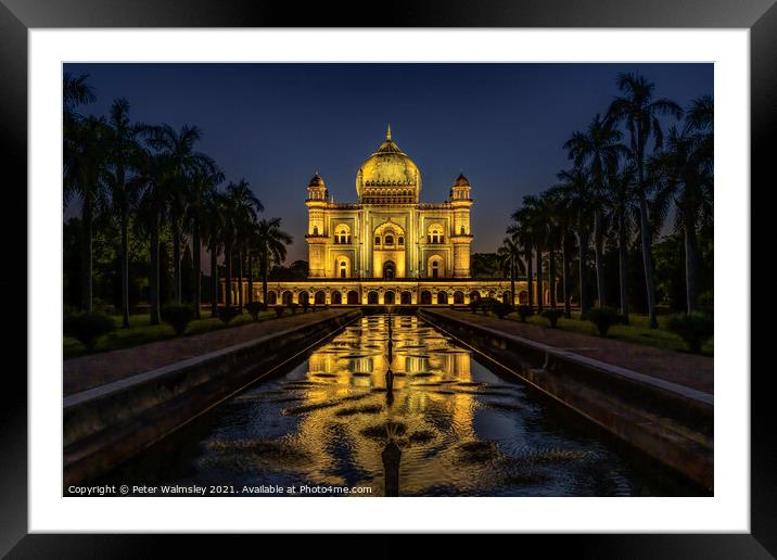 Safdarjung Reflections Framed Mounted Print by Peter Walmsley