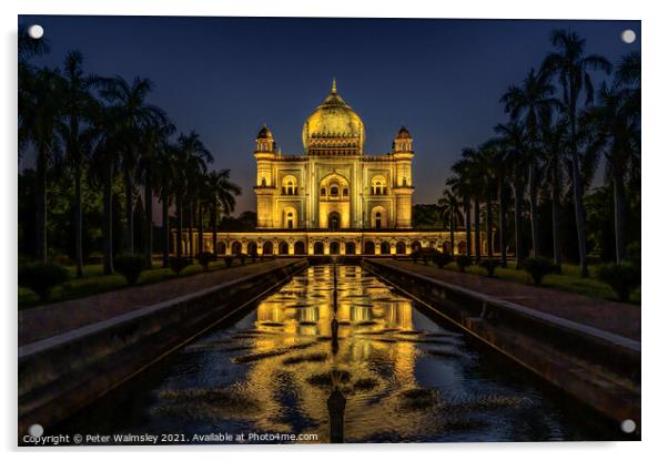 Safdarjung Reflections Acrylic by Peter Walmsley