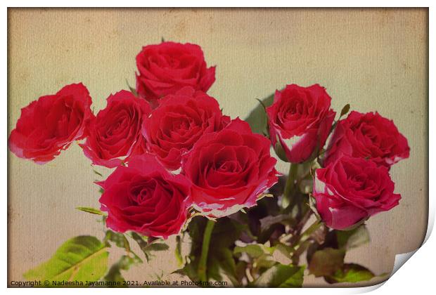 Red roses! Print by Nadeesha Jayamanne