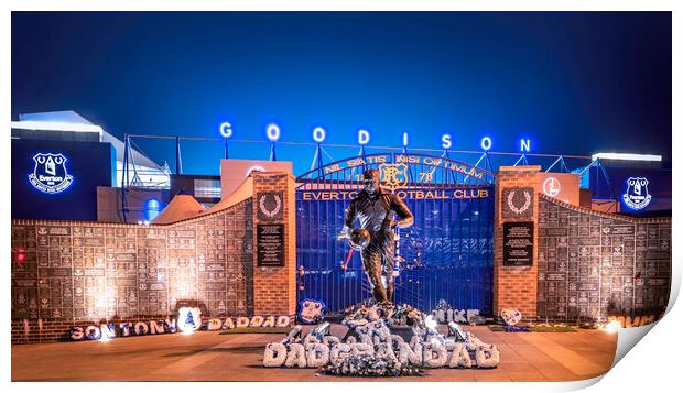 Everton's Icon: Dixie Dean Statue Print by Kevin Elias