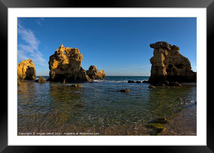 Peace in Arrifes Beach. Albufeira Framed Mounted Print by Angelo DeVal
