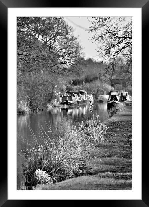 Canal Boats Framed Mounted Print by Simon Hackett