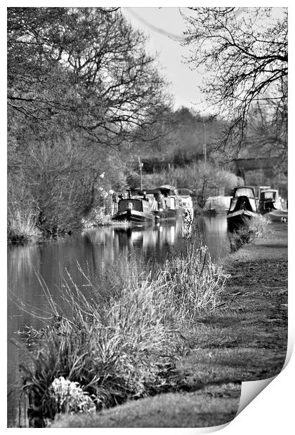 Canal Boats Print by Simon Hackett