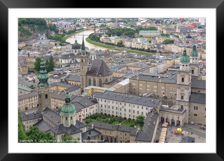 View from the Hohensalzburg Castle - Salzburg Framed Mounted Print by Laszlo Konya