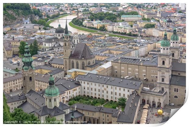View from the Hohensalzburg Castle - Salzburg Print by Laszlo Konya