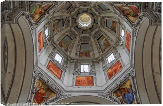 Dome of the Cathedral - Salzburg Canvas Print by Laszlo Konya