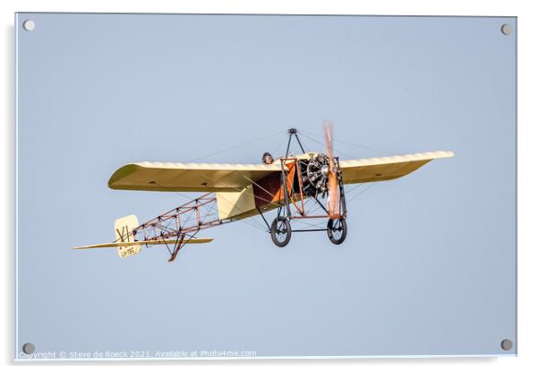 Bleriot XI Monoplane Acrylic by Steve de Roeck