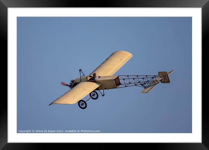 Bleriot Monoplane XI Framed Mounted Print by Steve de Roeck