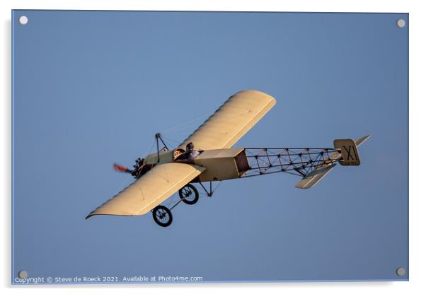 Bleriot Monoplane XI Acrylic by Steve de Roeck