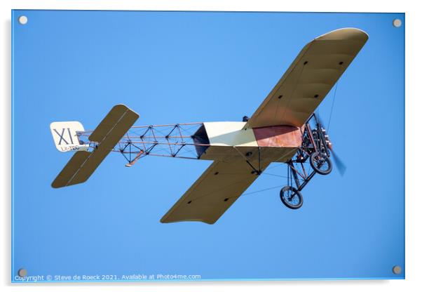 Bleriot XI Monoplane In Flight Acrylic by Steve de Roeck