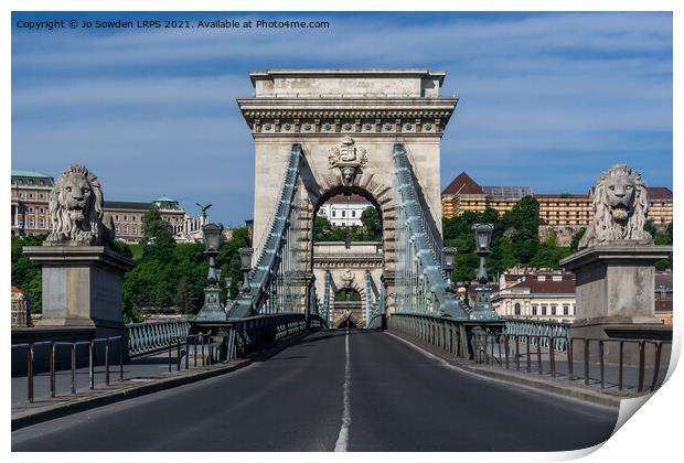 Chain Bridge, Budapest Print by Jo Sowden